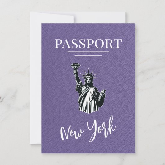 Lilac New York City Passport Save the Date (Vorderseite)