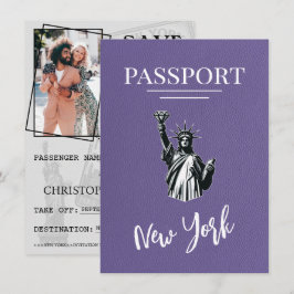 Lilac New York City Passport Save the Date