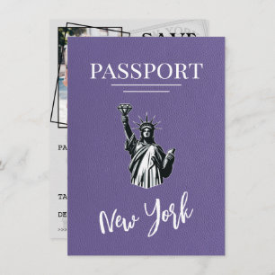 Lilac New York City Passport Save the Date