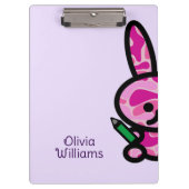 Lilac Niedlich Camouflage Bunny Rabbit Individuell Klemmbrett (Vorderseite)