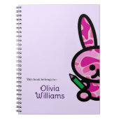 Lilac Niedlich Camouflage Bunny Rabbit Individuell Notizblock (Vorderseite)