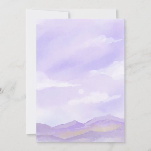 Lilac Night Mountain Field Save the Date Card Einladung (Rückseite)
