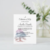 Lilac Oak Tree Celebration of Life Card Einladung (Stehend Vorderseite)