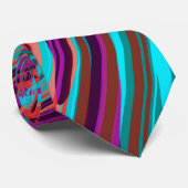 Lilac Orange Aquamarine Abstrakte geometrische Fea Krawatte (Gerollt)
