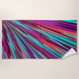 Lilac Orange Aquamarine Abstrakte geometrische Fea Strandtuch