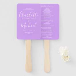 Lilac Orchid Lavender Script Wedding Program Fächer