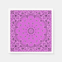 Lilac Orchid Pink Paisley Bandana Scarf GRILLEN Pi