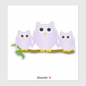 Lilac Owls Design Aufkleber (Blatt)