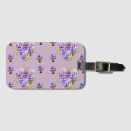 Lilac Pansy Viola Floral Pattern Gepäcktag Gepäckanhänger