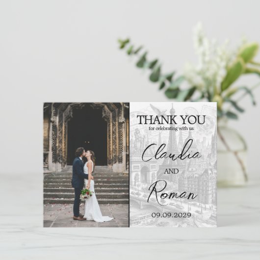 Lilac Paris Passport Dankeskarte (Stehend Vorderseite)