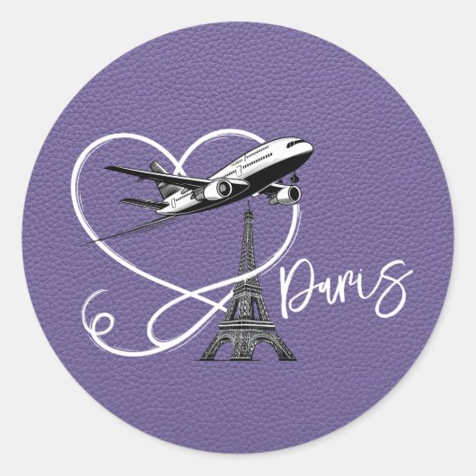 Lilac Paris Passport Runder Aufkleber (Vorderseite)