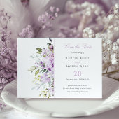 Lilac Pastel Floral Save the Date Einladungskarte Einladung