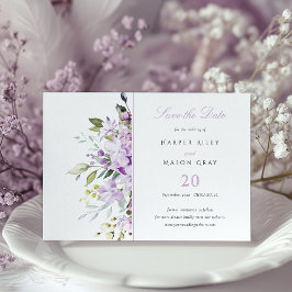 Lilac Pastel Floral Save the Date Einladungskarte Einladung