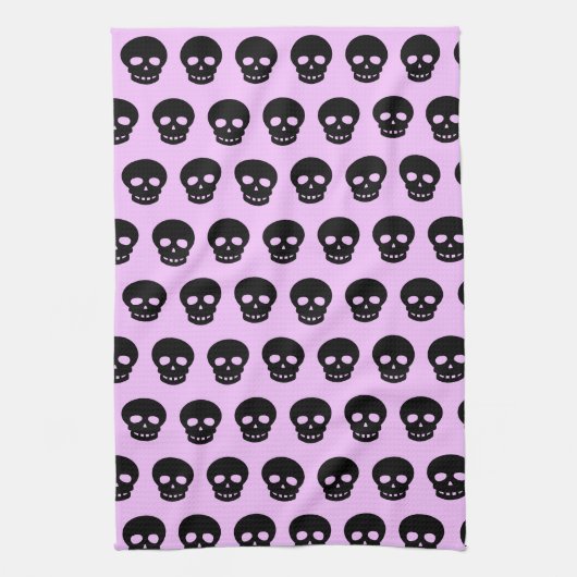 Lilac Pastel Goth Skulls Küchentuch (Vertikal)