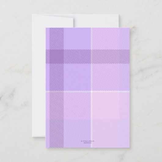 Lilac Pastel Kariert Baby Foto Danke Karte (Rückseite)