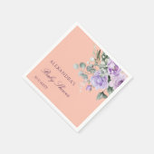 Lilac Peach Floral Baby Shower Serviette (Ecke)