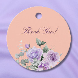 Lilac Peach Floral Baby Shower Thank You Geschenkanhänger