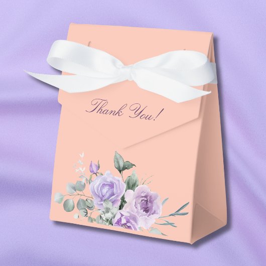 Lilac Peach Peony Floral Baby Shower Geschenkschachtel