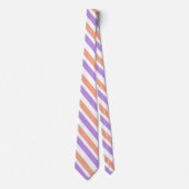 Lilac Peach White Diagonal Streifen Krawatte (Vorderseite)