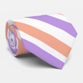 Lilac Peach White Diagonal Streifen Krawatte (Gerollt)
