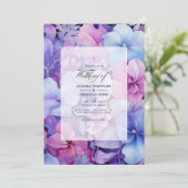 Lilac, Periwinkle und Lavender Floral Wedding Einladung (Stehend Vorderseite)