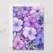 Lilac, Periwinkle und Lavender Floral Wedding Einladung (Rückseite)