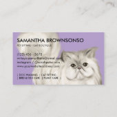 Lilac Persian Cat Illustration Watercolor Visitenkarte (Rückseite)