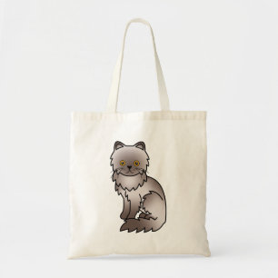Lilac Persian Niedlich Cartoon Cat Illustration Tragetasche
