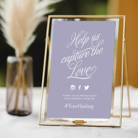 Lilac Personalisiert Wedding Hashtag Sign