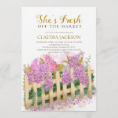 Lilac Picket Fence She's Fresh Bridal Shower   Einladung (Vorderseite)