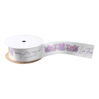 Lilac & Pink Blume Einladung Hochzeit Satinband