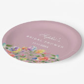 Lilac Pink Bright Rose Brautparty Pappteller (Schrägansicht)