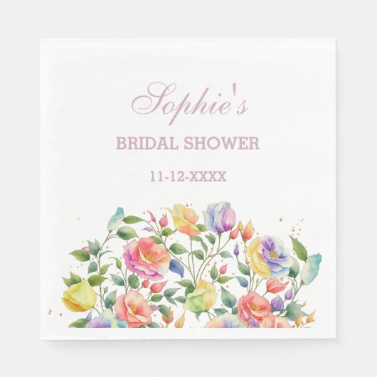 Lilac Pink Bright Rose Brautparty Serviette (Vorderseite)