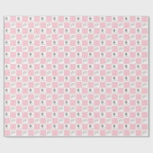 Lilac Pink Checkered Cowgirl Rodeo Muster Geschenkpapier (Flach)
