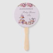 Lilac Pink Floral Tee Party Babydusche Fächer (Vorderseite)