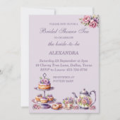 Lilac Pink Floral Whimsical Tee Brautparty Einladung (Vorderseite)