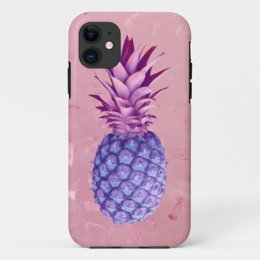 Lilac Pink Glitzer Ananas Case-Mate iPhone Hülle (Rückseite)