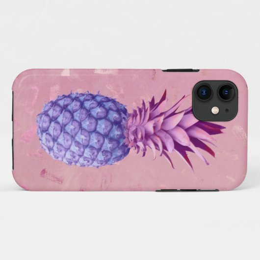 Lilac Pink Glitzer Ananas Case-Mate iPhone Hülle (Rückseite (Horizontal))