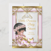 Lilac Pink Gold Princess Baby Dusche Einladung (Vorderseite)