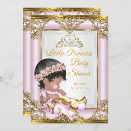Lilac Pink Gold Princess Baby Dusche Einladung