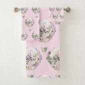 LILAC PINK HOT AIR BALLOON BADEZIMMER TOWEL SET (Insitu)
