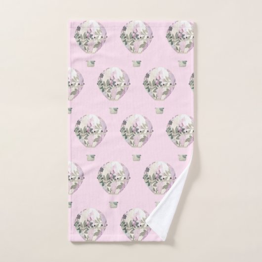 LILAC PINK HOT AIR BALLOON BADEZIMMER TOWEL SET (Handtuch)