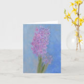 Lilac Pink Hyacinth Blume Karte (Gelbe Blume)