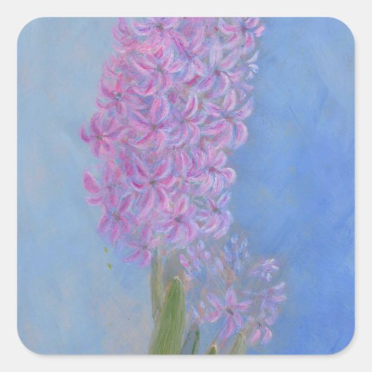 Lilac Pink Hyacinth Blume Quadratischer Aufkleber (Vorderseite)