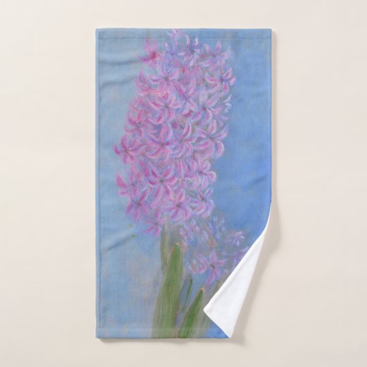 Lilac Pink Hyacinth Gemälde Badhandtuch Set (Handtuch)