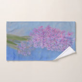 Lilac Pink Hyacinth Gemälde Badhandtuch Set (Handtuch)