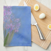 Lilac Pink Hyacinth Gemälde Geschirrtuch (Viertel Falte)
