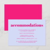 Lilac Pink Minimalist Wedding Accommodations Begleitkarte (Vorne/Hinten)
