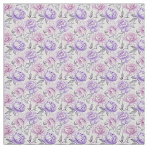 Lilac Pink Peony Fabric Elegantes Botanisches Flor Stoff