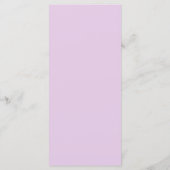 Lilac Pink Personalisiert mit Gast Name Elegant Menükarte (Rückseite)